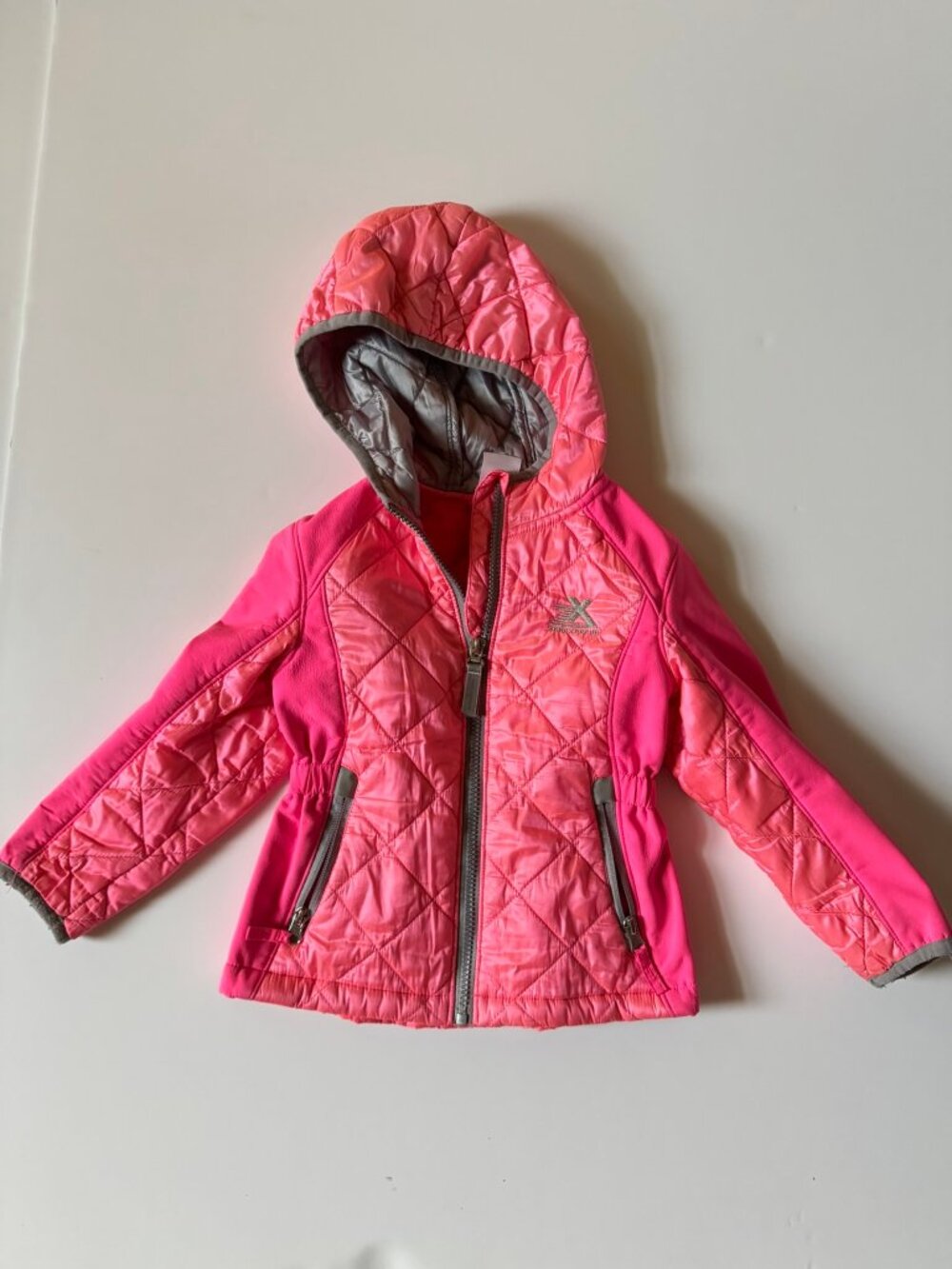 Pink ZeroXposur Quilted Hooded Zip Front Jacket sz 3T